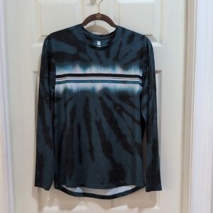 K-Swiss Men's Stripe Dye Long Sleeve Crew Neck Green Shirt Size Medium